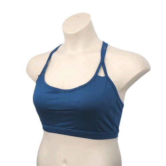 Livi Active Lane Bryant Sports Bra Unlined No Wire Blue Strappy Back Size 16 XL - Picture 5 of 9